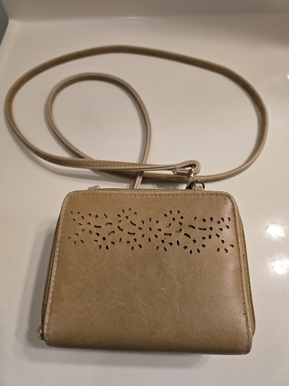 Women's Neutral Tan Crossbody Wallet